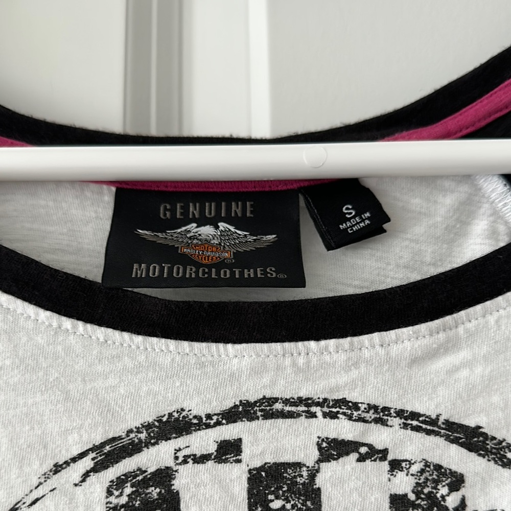 Harley-Davidson Black and White Logo Raglan - Picture 3 of 4